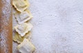 Preparing fresh ravioli. Royalty Free Stock Photo