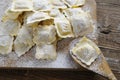Preparing fresh ravioli. Royalty Free Stock Photo