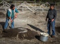 Preparing Furnas stew