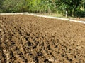 Autumn soil preparation by a cultivator