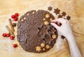 Preparing gingerbread cookies for christmas