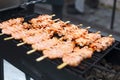 Grilled shrimps for outdoors grill picnic Royalty Free Stock Photo