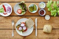 Preparing a healthy delicious sandwich foodie lunch Royalty Free Stock Photo