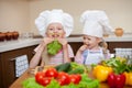 Preparing healthy food on kitchen