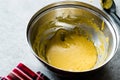 Preparing Hollandaise Sauce in Pot / French Cooking Recipe Royalty Free Stock Photo