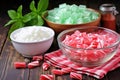 preparing homemade peppermint candies