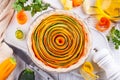 Spiral vegetable tart.