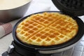 Preparing homemade waffles