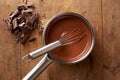 Preparing hot chocolate in a pot Royalty Free Stock Photo