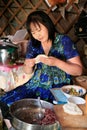 Preparing Huushuur during the Naadam, Mongolia.