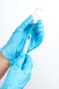 Preparing injection with syringe and vial Royalty Free Stock Photo