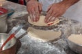 Preparing Italian Stuffed Calzone Dough