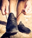 Preparing for jogging. Royalty Free Stock Photo