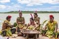 Celebrating the Kava Ceremony on tropic island Nukualofa, Tonga, South Pacific Island Royalty Free Stock Photo