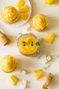 Preparing lemon cupcakes with citrus curd Royalty Free Stock Photo