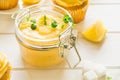 Preparing lemon cupcakes with citrus curd Royalty Free Stock Photo