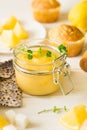 Preparing lemon cupcakes with citrus curd Royalty Free Stock Photo