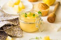 Preparing lemon cupcakes with citrus curd Royalty Free Stock Photo