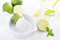 Preparing lime mojito lemonade