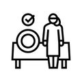 preparing meals babysitter line icon vector illustration