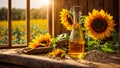 preparing oil sunflower condiment golden fat nutrient food raw natural antioxidant