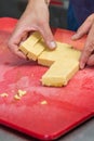 Preparing panisse Royalty Free Stock Photo