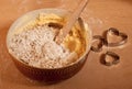 Preparing the pastry to make small cakes Royalty Free Stock Photo