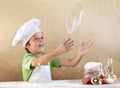 Preparing the pizza dough