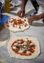 Preparing Pizza dought at the pizzeria Royalty Free Stock Photo