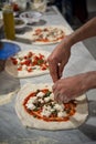 Preparing Pizza dought at the pizzeria Royalty Free Stock Photo