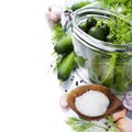 Preparing preserves of pickled cucumbers