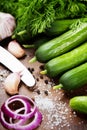 Preparing preserves of pickled cucumbers