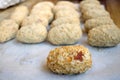 Preparing rice croquettes