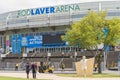 Preparing the Rod Laver Arena for Australian Open Royalty Free Stock Photo