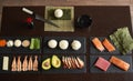 Process of preparing rolling sushi Royalty Free Stock Photo