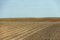 preparing the soil for planting plants in agriculture Royalty Free Stock Photo