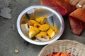 Preparing spicy and hot fish curry, Kumrokhali, West Bengal, India Royalty Free Stock Photo