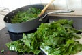 Preparing spinach