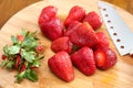 Preparing Strawberry Salad