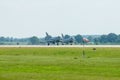 Preparing for takeoff multirole fighter Eurofighter Typhoon.