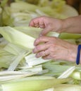 Preparing tamales