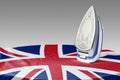 Preparing to smooth out the wrinkles of Flag-GB Royalty Free Stock Photo