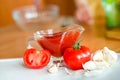 Preparing tomato poignant sauce Royalty Free Stock Photo