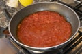 Preparing tomato sauce for pasta Royalty Free Stock Photo