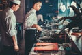 Preparing traditional beef steak Royalty Free Stock Photo