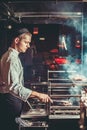 Preparing traditional beef steak Royalty Free Stock Photo