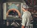 Preparing traditional italian pizza Royalty Free Stock Photo