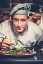 Preparing traditional italian pizza Royalty Free Stock Photo