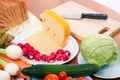 Preparing vegetable and cheese Royalty Free Stock Photo