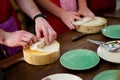 Preparing vegetarian spring rolls